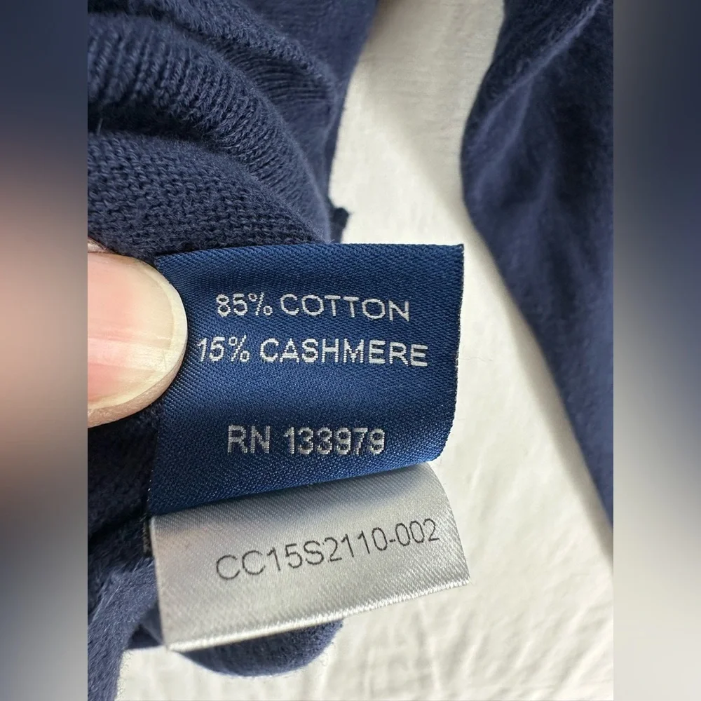 Clubhouse Collection‎ Masters 1/4 Zip Sweater Cashmere Blend Navy Mens Size M